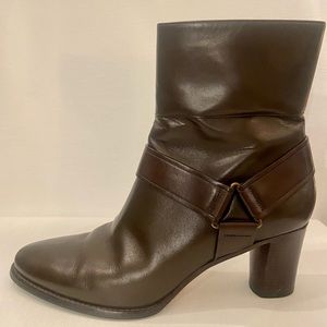 COLE HAAN D32426 Brown Leather Air Tech Valerie Ankle Boots SZ 9 1/2